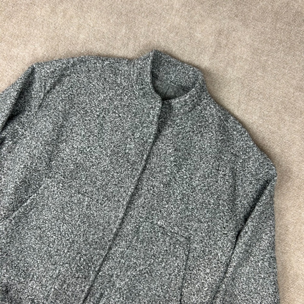Commense Bomber Jacket Womens S Gray Textured Snap Front Long Sleeve Mock Neck